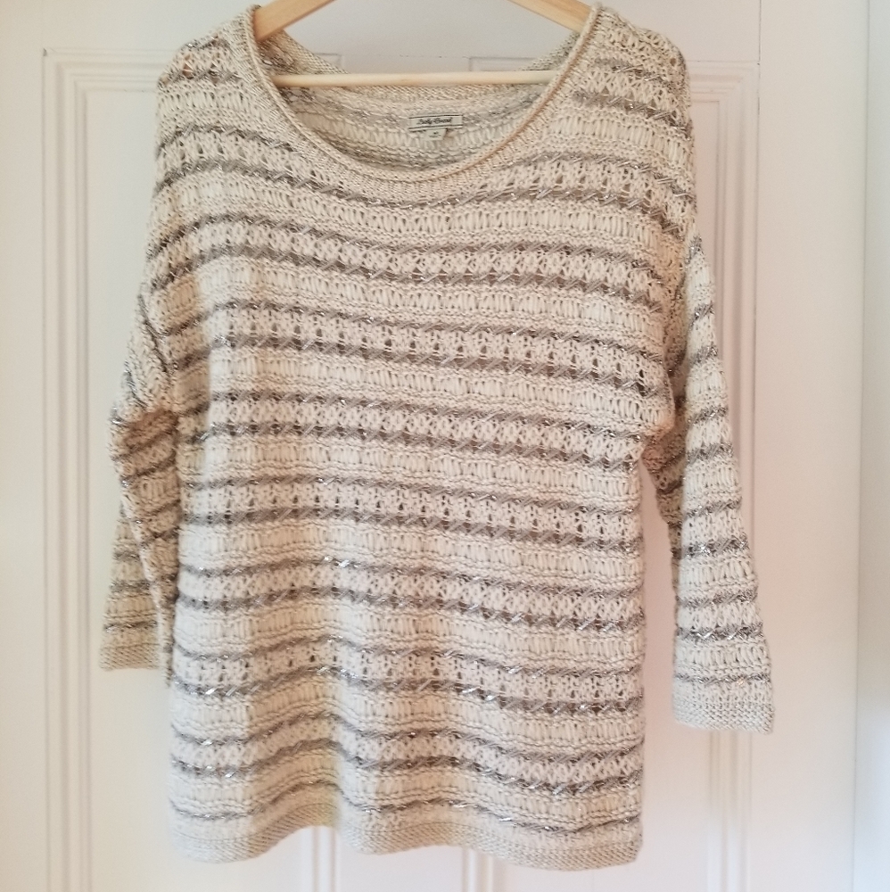 Lucky Brand Crochet Sweater. Size Medium